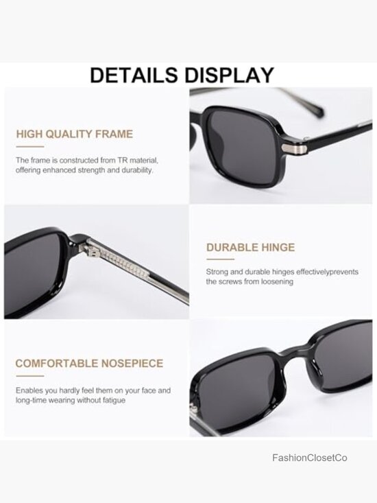 TR Frame UV Protection Square Retro Sunglasses main image 6